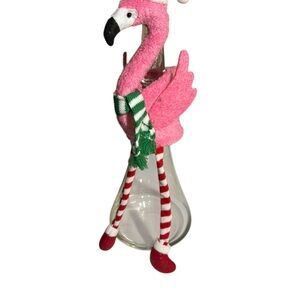 Pink Flamingo holiday bottle topper gift wrap